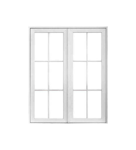 istock Real vintage house window frame isolated on white background 1216484063