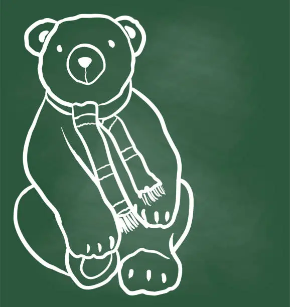 Vector illustration of Friendly Looking Stuffed Bear 2