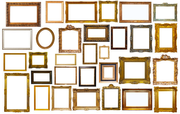 istock set of golden art frames 1216485376