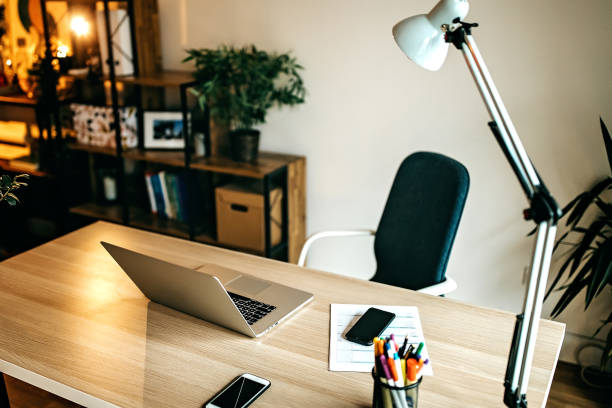 istock Beautiful and cozy home office 1216488765