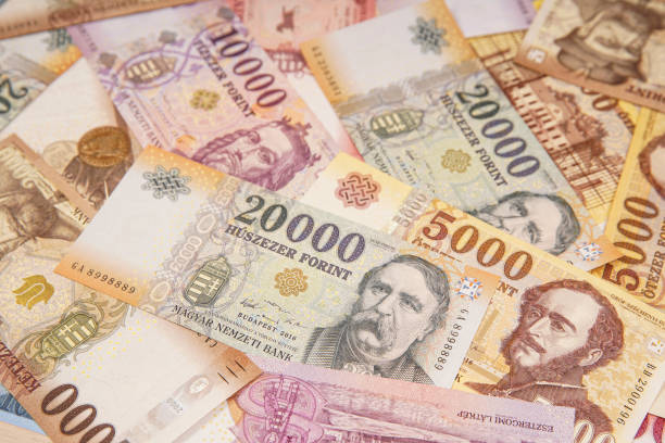 istock Stack of Hungarian money (forints) 20000 forint banknotes 1216489560