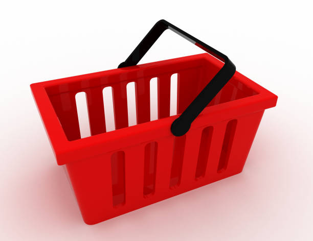 istock 3D Illustration of Empty Shopping Basket Render isolated on White Background 1216492777