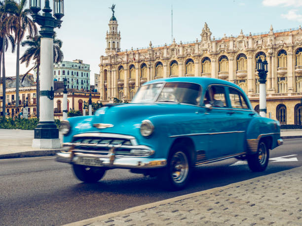 istock vintage car at Havana 1216495219