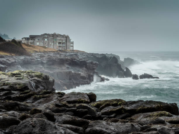 Water splashing out of a Spouting Horn in Depoe Bay