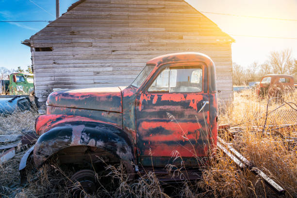 istock Abandoned vehicle  on the Prairie 1216500665
