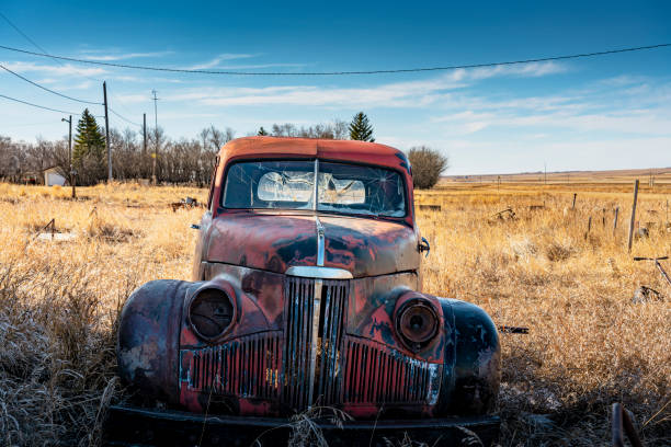 istock Abandoned vehicle  on the Prairie 1216501713