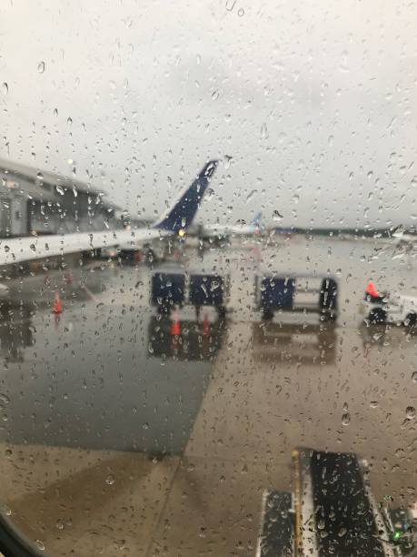 istock Rain delay at the airport 1216503403