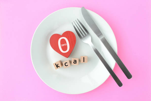 istock Wooden blocks with kcal words on plate 1216504707