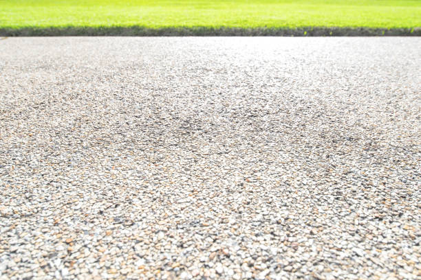 istock Stone pathway and green lawn copy space scene 1216505441