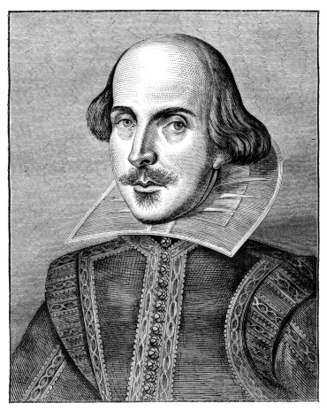 William Shakespeare, English poet and playwright. Engraving from Leisure Hour Magazine april 1864.