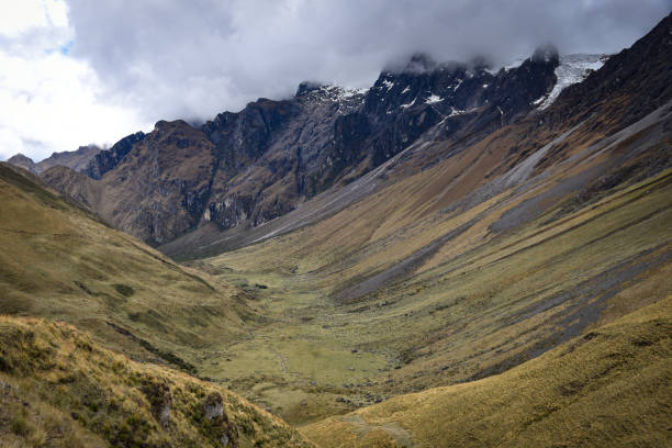 istock Dramatic mountain scenery on the Ancascocha Trek between Cusco and Machu Picchuv 1216514361