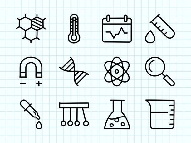 Science Doodle Drawing Science Doodle Drawing stem research stock illustrations