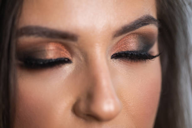 Beauty eye close up with glitter Short dof