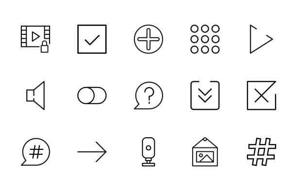 Big set of Edit line icons. Big set of Edit line icons. Vector illustration isolated on a white background. Premium quality symbols. Stroke vector icons for concept or web graphics. Simple thin line signs. resize stock illustrations
