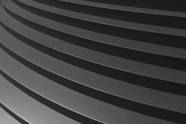 istock Black round ascending stairs closeup diagonal view 1216530049
