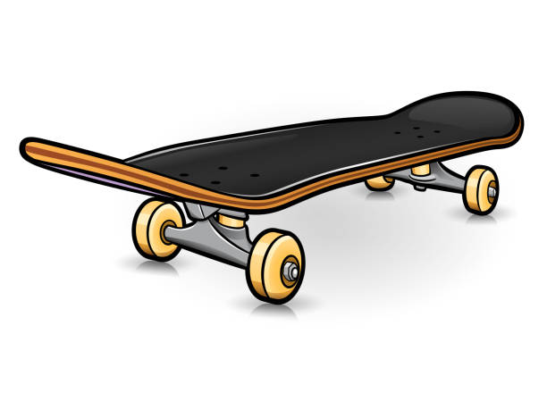 illustrazioni stock, clip art, cartoni animati e icone di tendenza di design di disegno di skateboard vettoriale isolato - figure skating