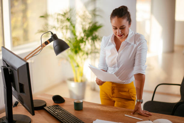 istock Beautiful businesswoman working in office. 1216532845
