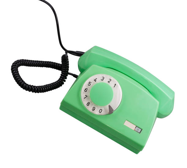 istock Old Green Rotary Telephone isolated 1216533652