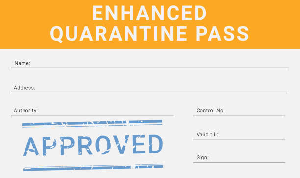 istock Personal quarantine pass. One person permission document to go out during the restriction measures. 1216547337