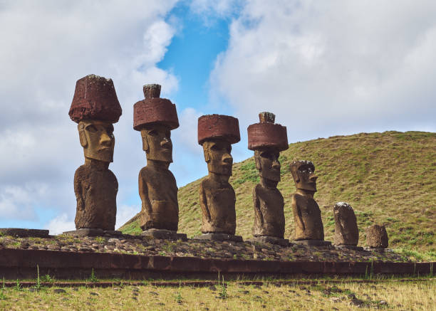 istock Low Angle View Of Moai Statues Against Sky 1216549279
