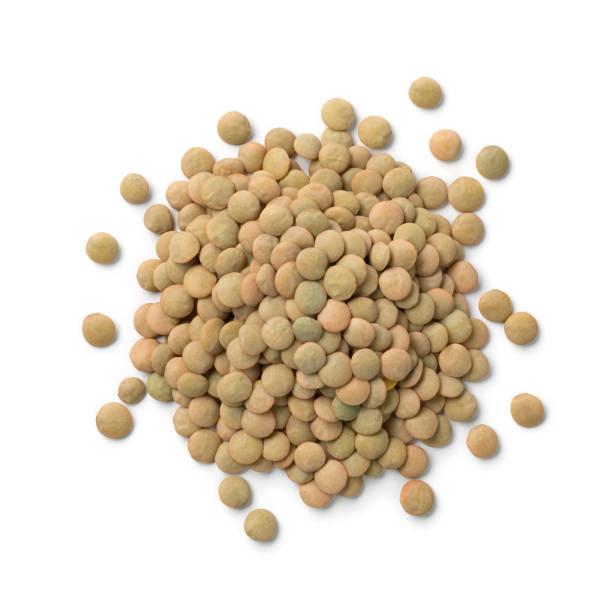 istock Heap of green raw lentils 1216549317