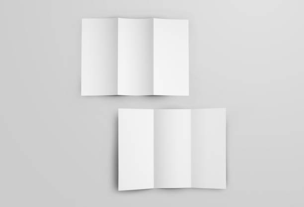 istock Mockup of standard blank booklets, open white leaflets, for presentation of design and pattern. 1216551476