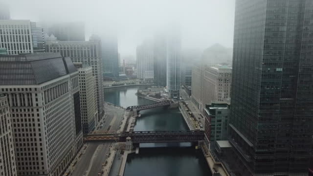 Flying Over Empty Chicago River During Covid-19 Pandemic