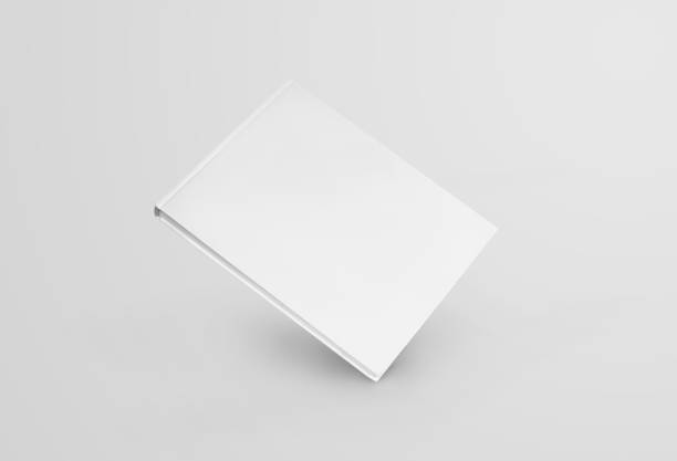 istock Mockup of a white book standing on a corner, front view, isolated on background. 1216552690