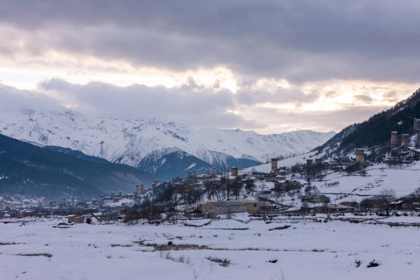 istock Mestia snow mountain valley 1216553858