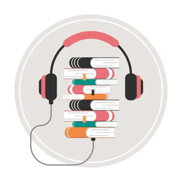 Vector illustration of Audio book concept vector isolated