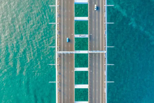 Photo of Semi-Truck Crossing Oresund Bridge