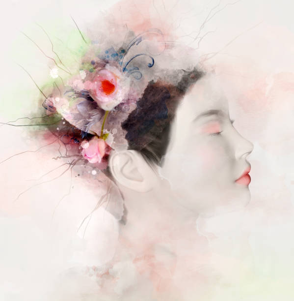 istock Beautiful lady artistic profile 1216558838