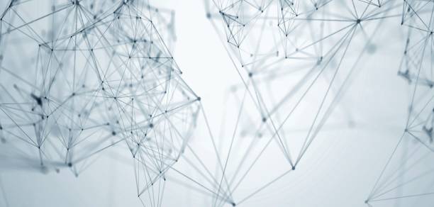 istock Articulated geometric lines floating on a white background 1216563437
