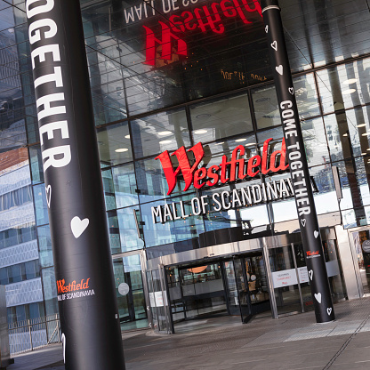 Southern entrance to Westfield Mall of Scandinavia in Solna outside of Stockholm.
