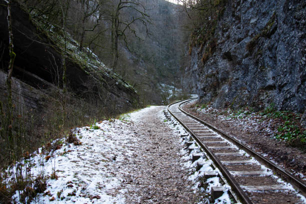 istock Old railway in the mountains. 1216563516