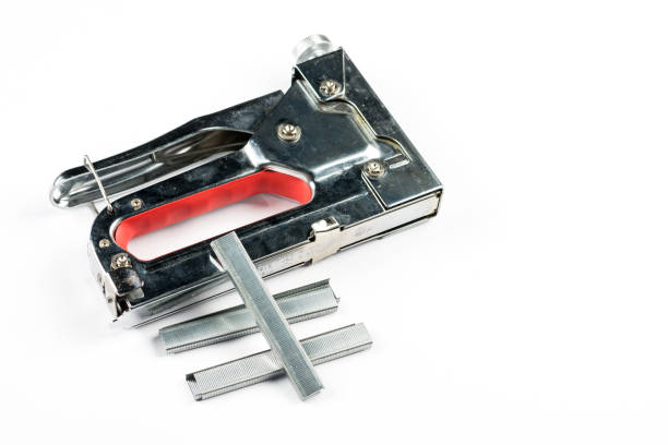 istock Furniture stapler with stapler ammunition isolated over white background with copy space 1216564308