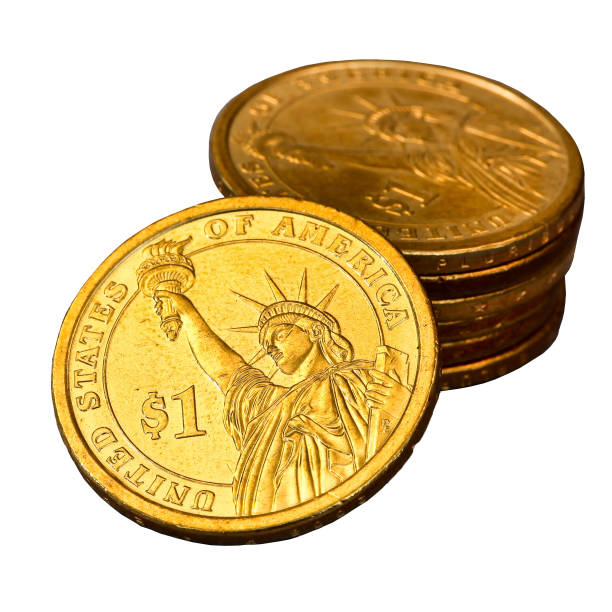 istock American dollar coins isolated on white background 1216566777