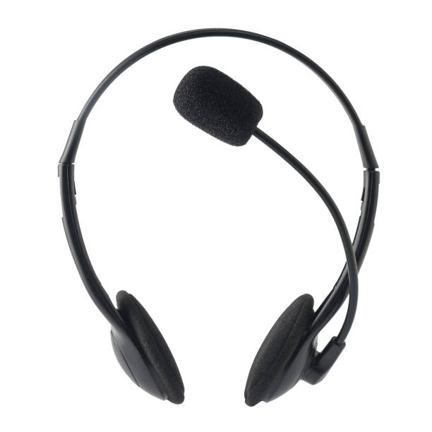 istock Headset, headphones with microphone isolated on white background 1216567441