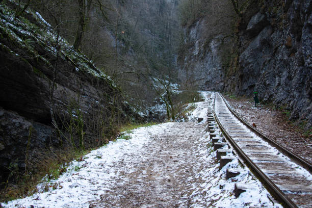 istock Old railway in the mountains. 1216567528