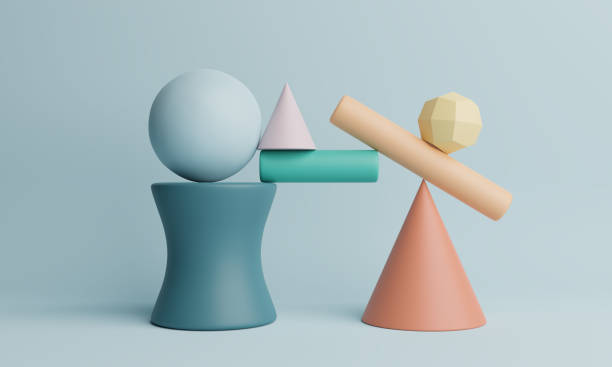 istock Abstract 3d rendering of geometric shapes. minimalistic background. 1216568806
