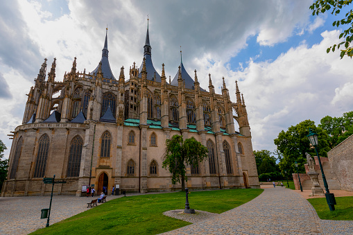 Czech Republic Jun 8, 2019: Saint Barbara's Church, Roman Catholic church in Kutná Hora in the style of a Cathedral, and is sometimes referred to as the Cathedral of St Barbara