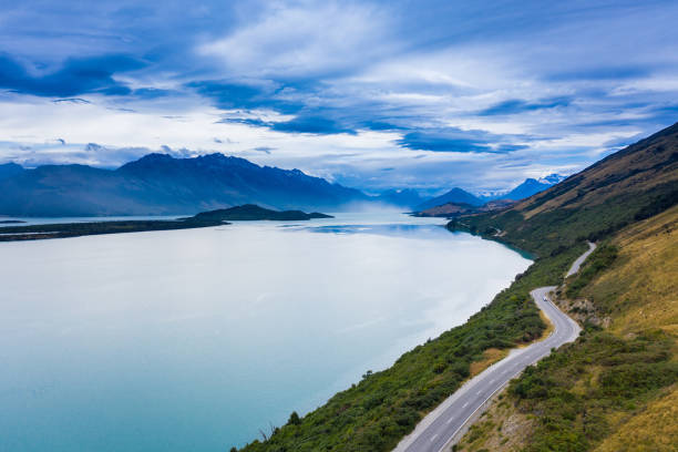 istock Road in the mountains, aerial view 1216571494