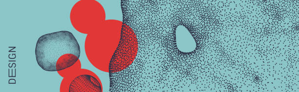 abstraktní buňka reprezentovaná jako objekt teček. molekulární mřížka. 3d technologický styl s částicemi. vektorová ilustrace pro chemii a vědu. - biomedicínská ilustrace stock ilustrace