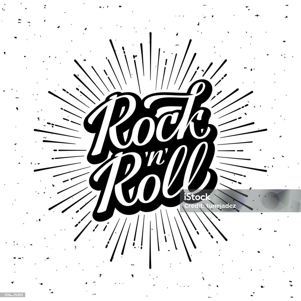 Ilustración de Ilustración De Rock And Roll Lettering White Vector y más  Vectores Libres de Derechos de Clásicos de rock and roll - iStock