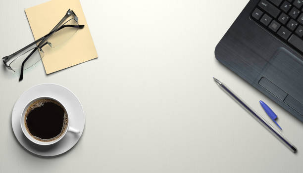 istock 3d illustration of a workplace in the office. 1216574417