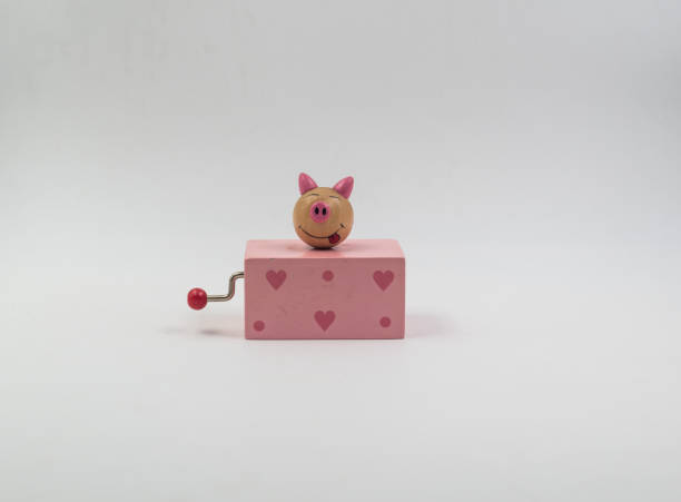 boîte de musique avec la figure de porc - music box photos et images de collection