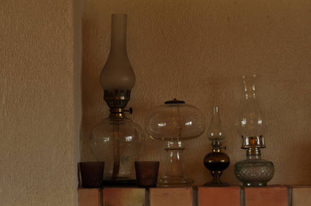 istock Oil lamps. Ornament on the mantelpiece. Light source. The Middle Ages. 1216577236
