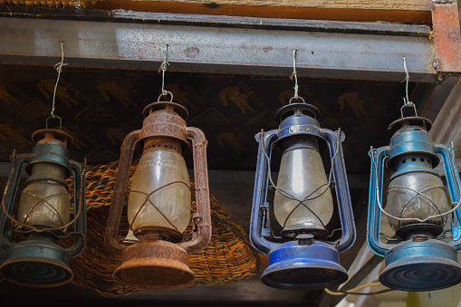 Rusted kerosene lamps