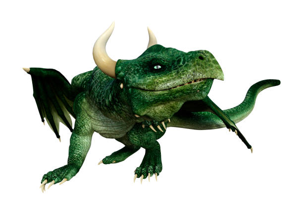 istock 3D illustration fantasy dragon on white 1216577620