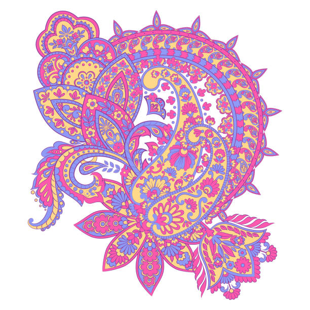 wzór paisley w indyjskim stylu. kwiatowa ilustracja wektorowa - 3622 stock illustrations